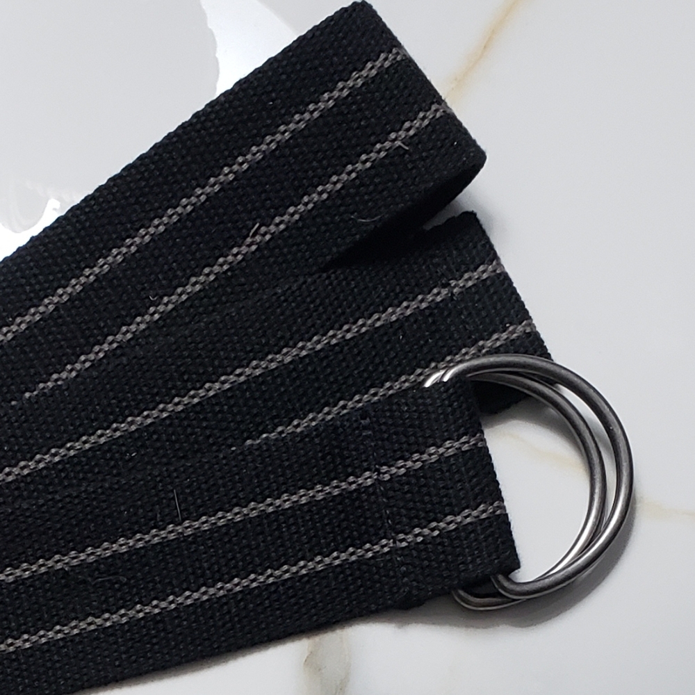 Black belt with gray strip size 43 and smaller